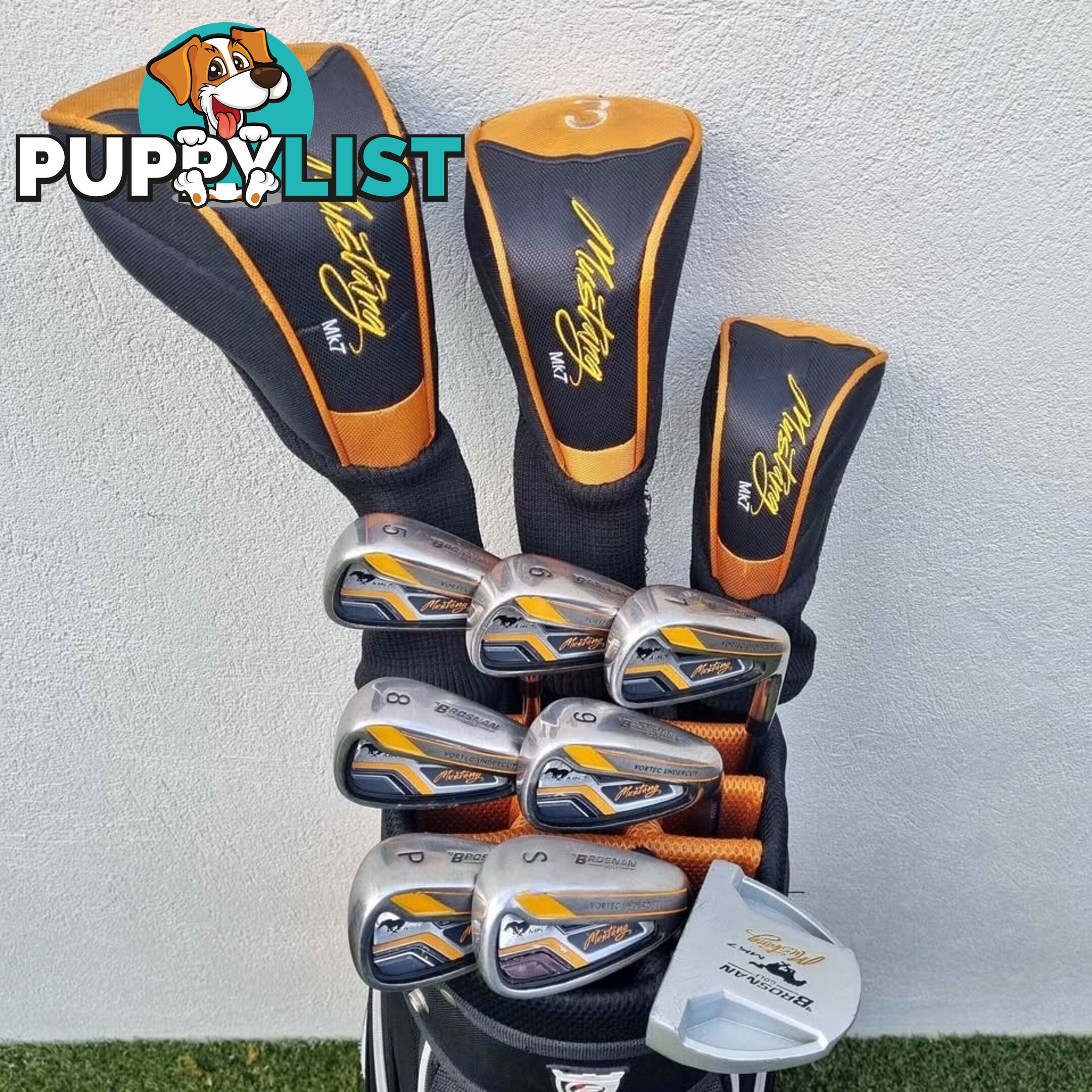 Brosnan Mustang MK7 Complete Golf Package Set Mens Clubs Bag RH