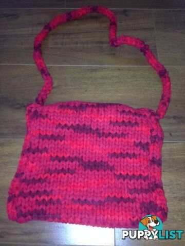 Knitted Woolen Hand Bag with Strap.