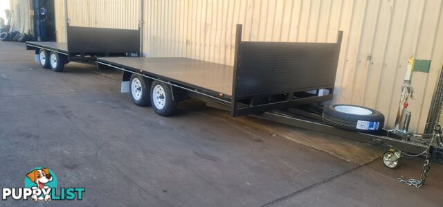 14Ã7 TABLE TOP TRAILER 2800KGS GVM WITH ELECTRIC BRAKES ON FOUR WHEELS