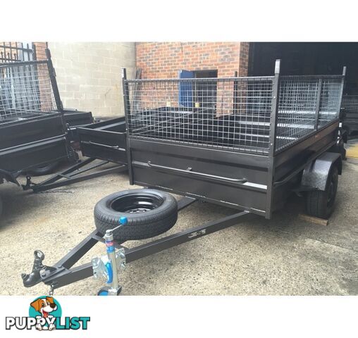 8Ã5 BOX TRAILER HIGH SIDE WITH 600MM CAGE