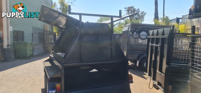 8Ã5 TRADIE TRAILER WITH 2 LEFT UP DOORS