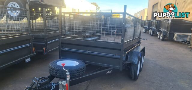 8Ã5 TANDEM BOX TRAILER HIGH SIDE RAMP WITH CAGE 600MM