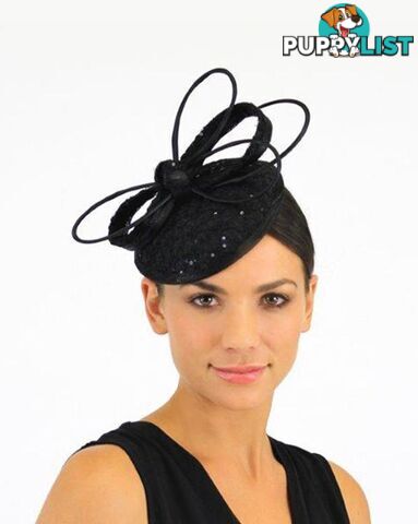 JENDI Black Sequin Fascinator