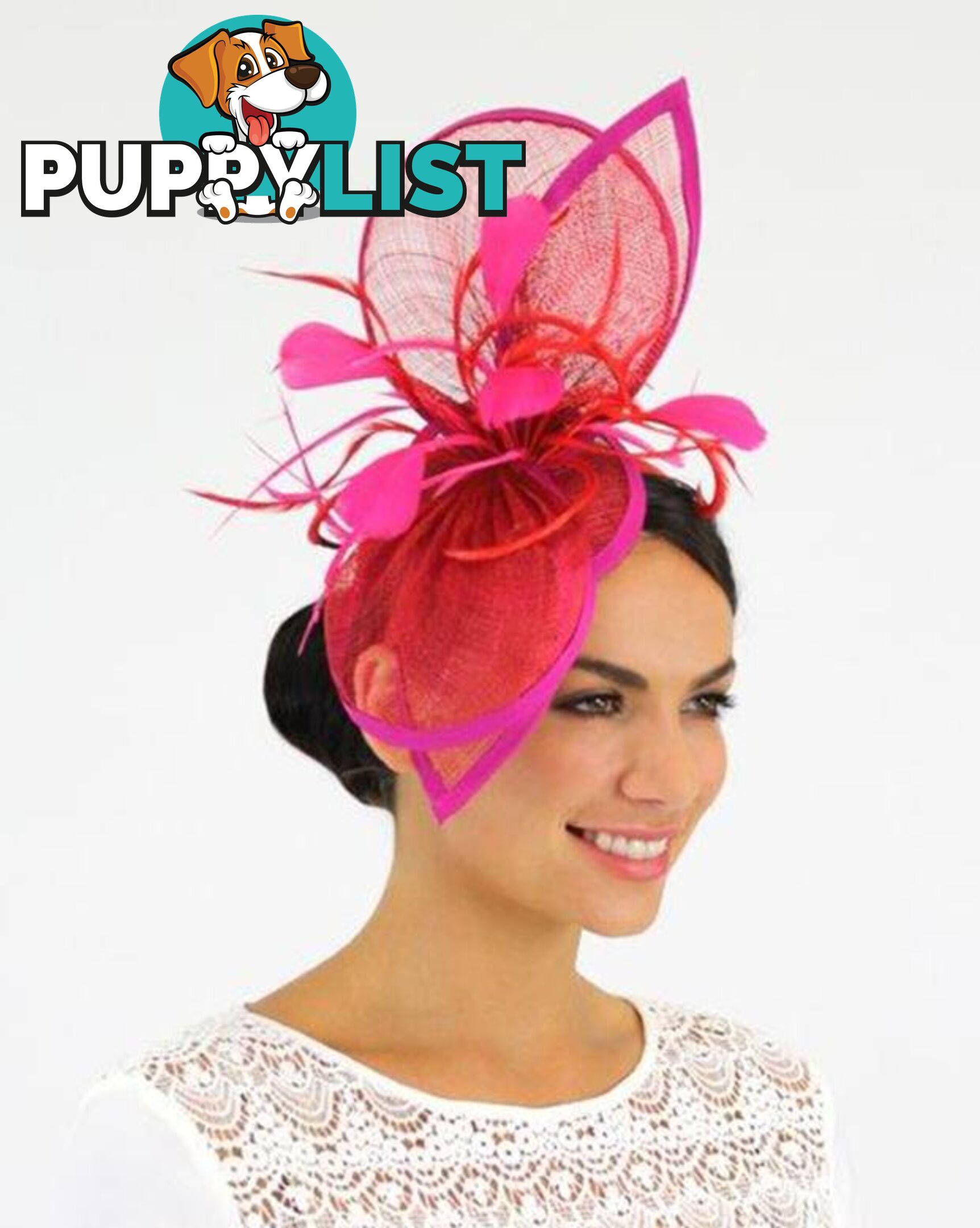 JENDI Fuchsia Peacock Fascinator