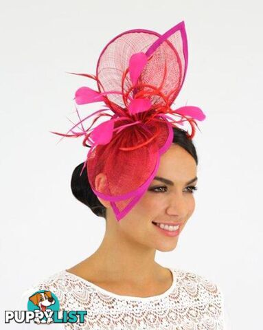 JENDI Fuchsia Peacock Fascinator