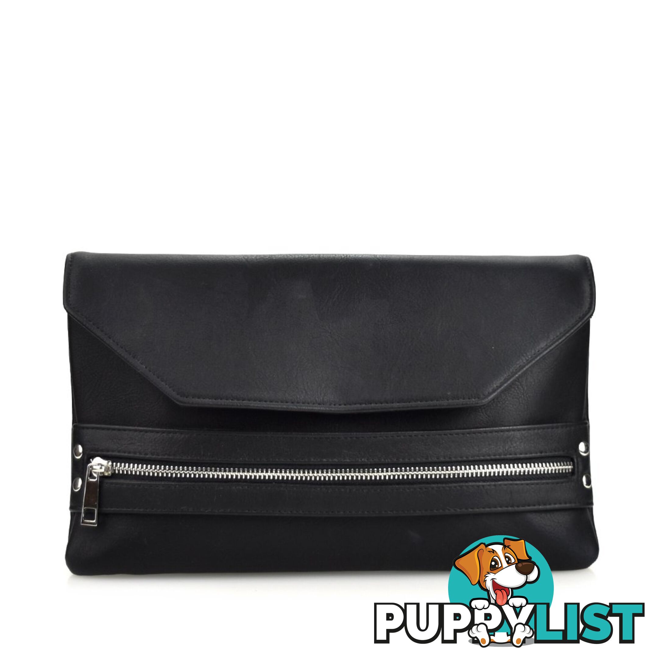 JENDI Black Zip Clutch