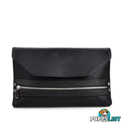 JENDI Black Zip Clutch