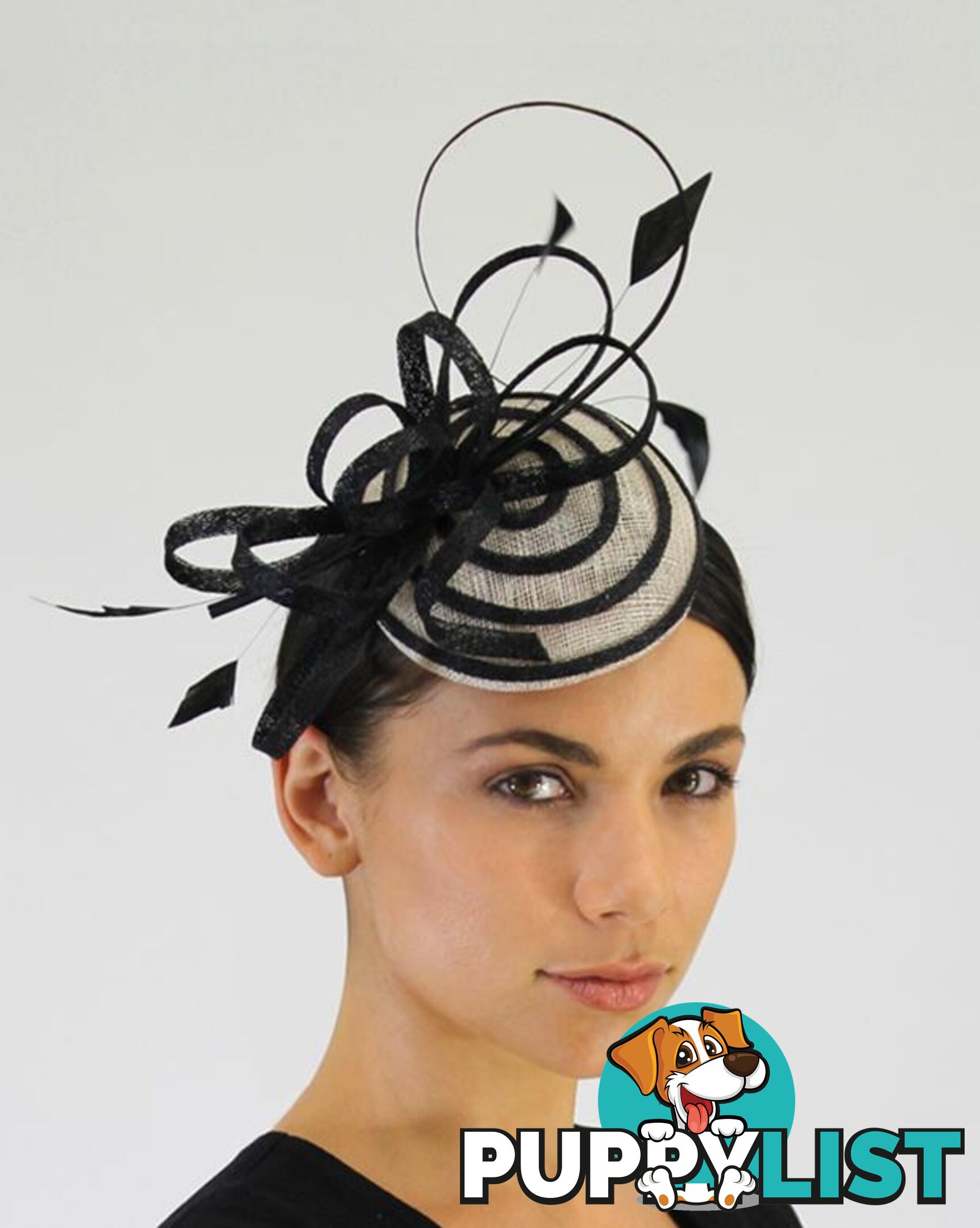 JENDI Black Circles Fascinator