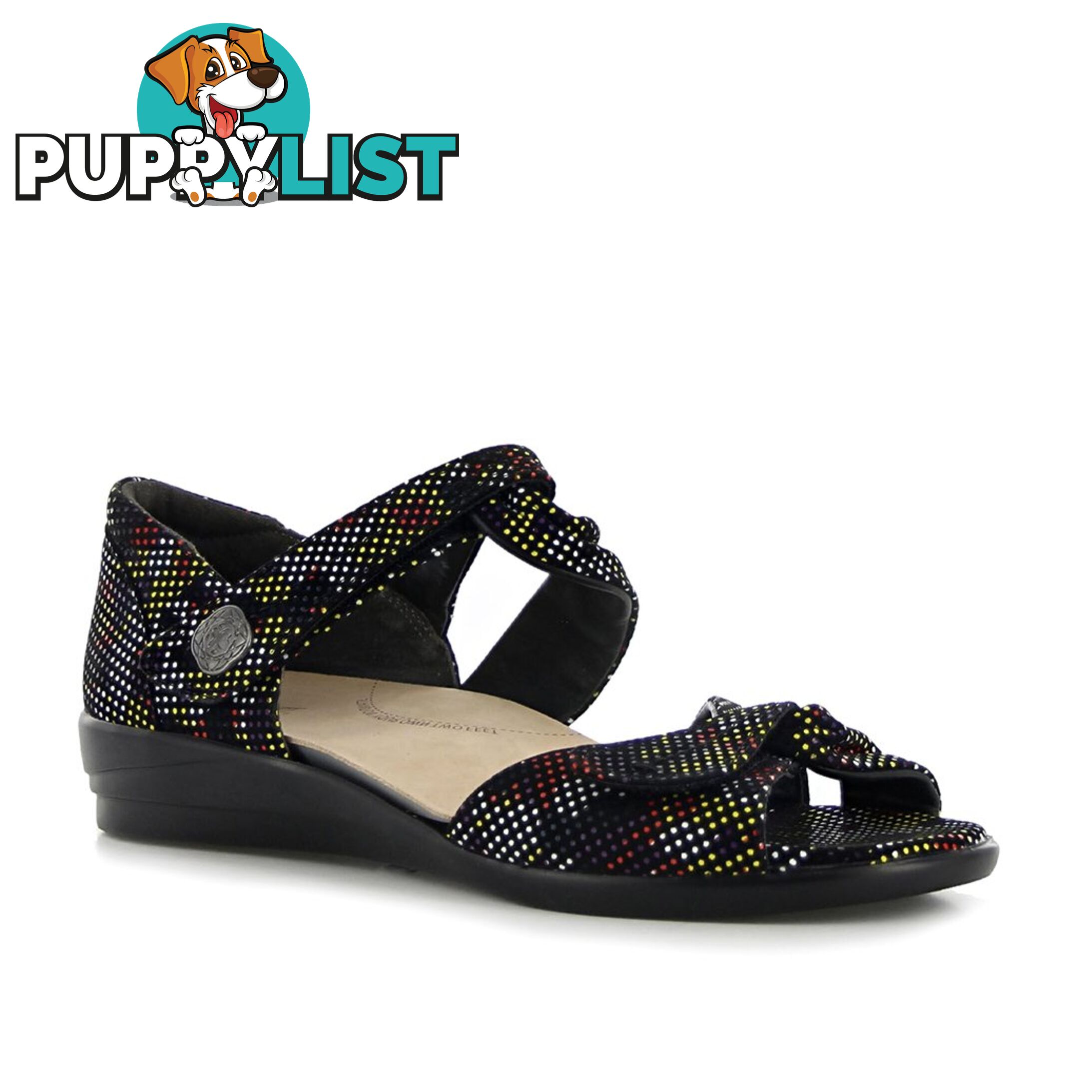 ZIERA Doxie Black Spot Print Suede