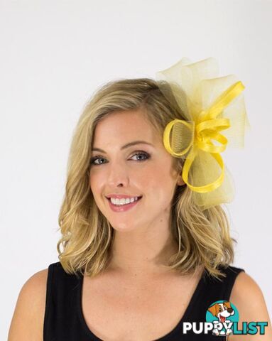 JENDI Clip-in Sunflower Bow Fascinator