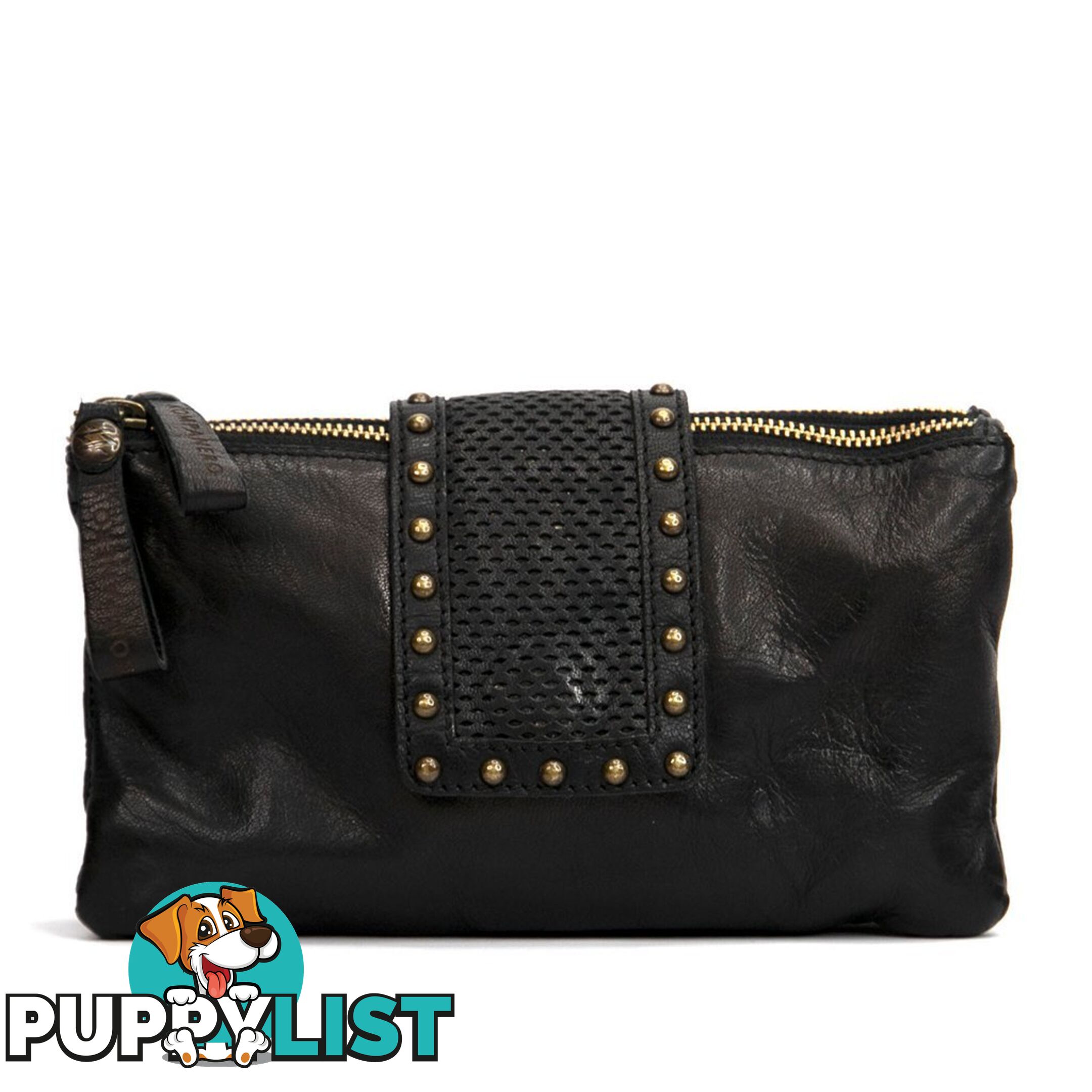 KOMPANERO Flair Black Crossbody Clutch