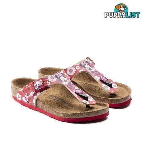 BIRKENSTOCK Gizeh Kids Minnie Flowers Red