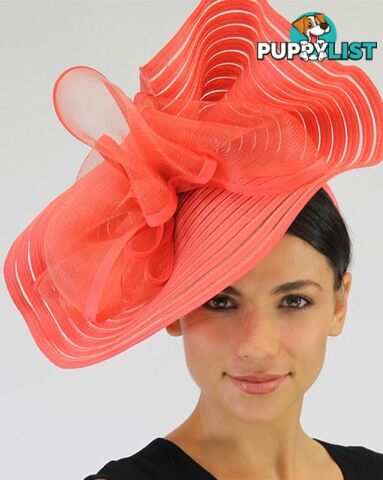 JENDI Melon Ruffled Side Plate Fascinator