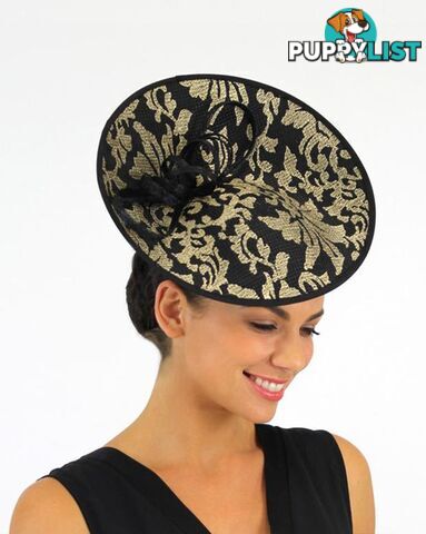 JENDI Black & Gold Plate Fascinator