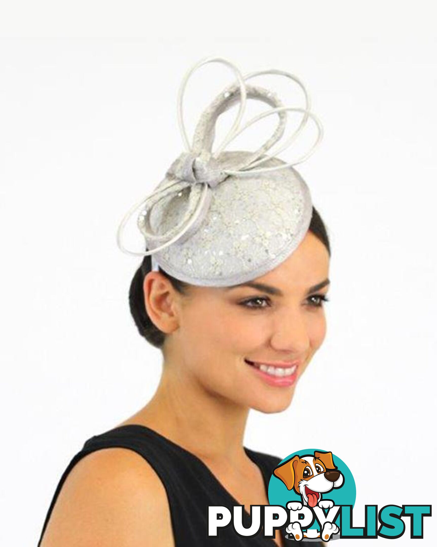 JENDI Silver Sequin Fascinator