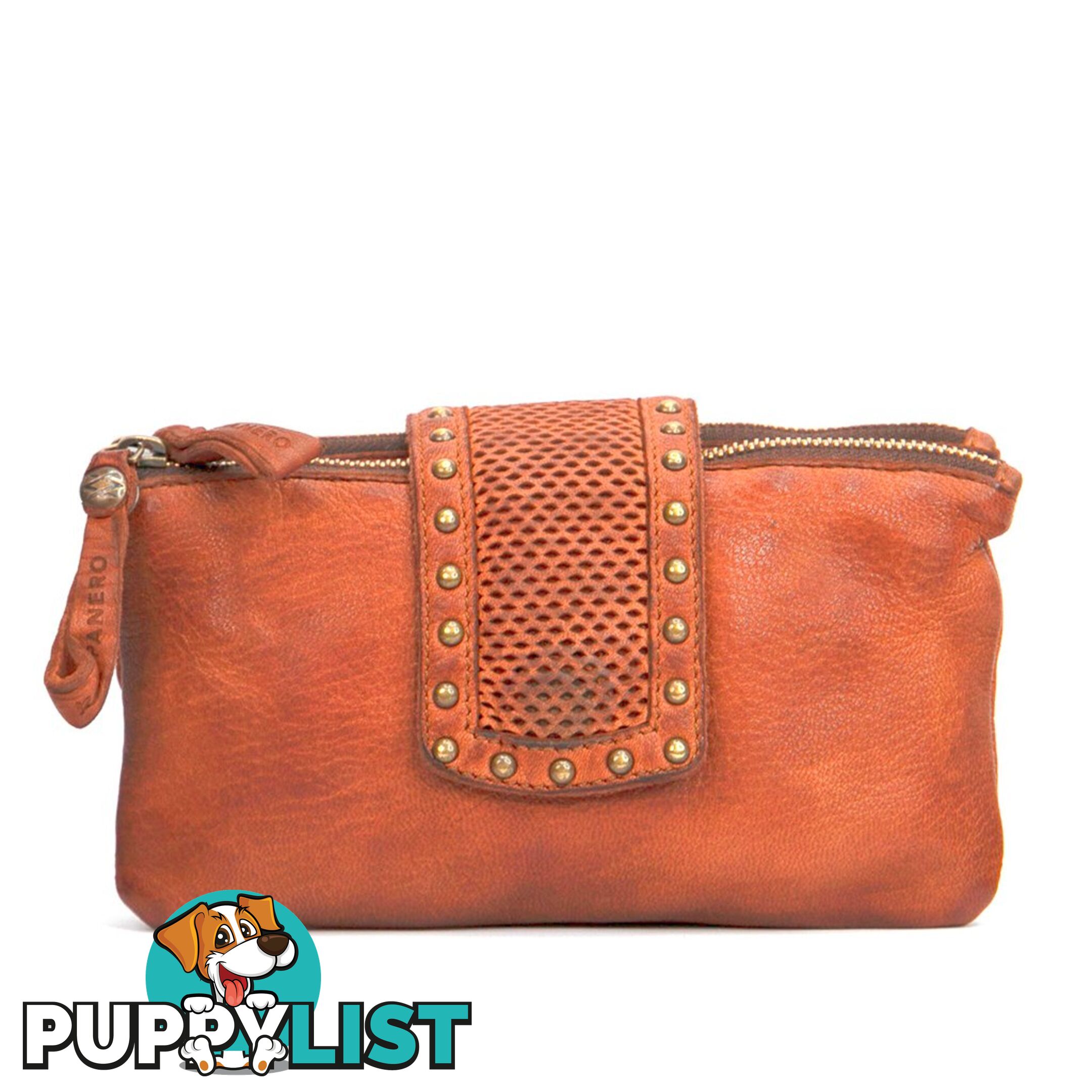 KOMPANERO Flair Burnt Orange Crossbody Clutch