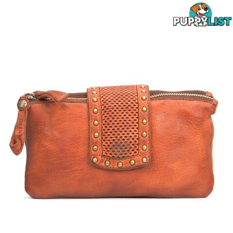 KOMPANERO Flair Burnt Orange Crossbody Clutch