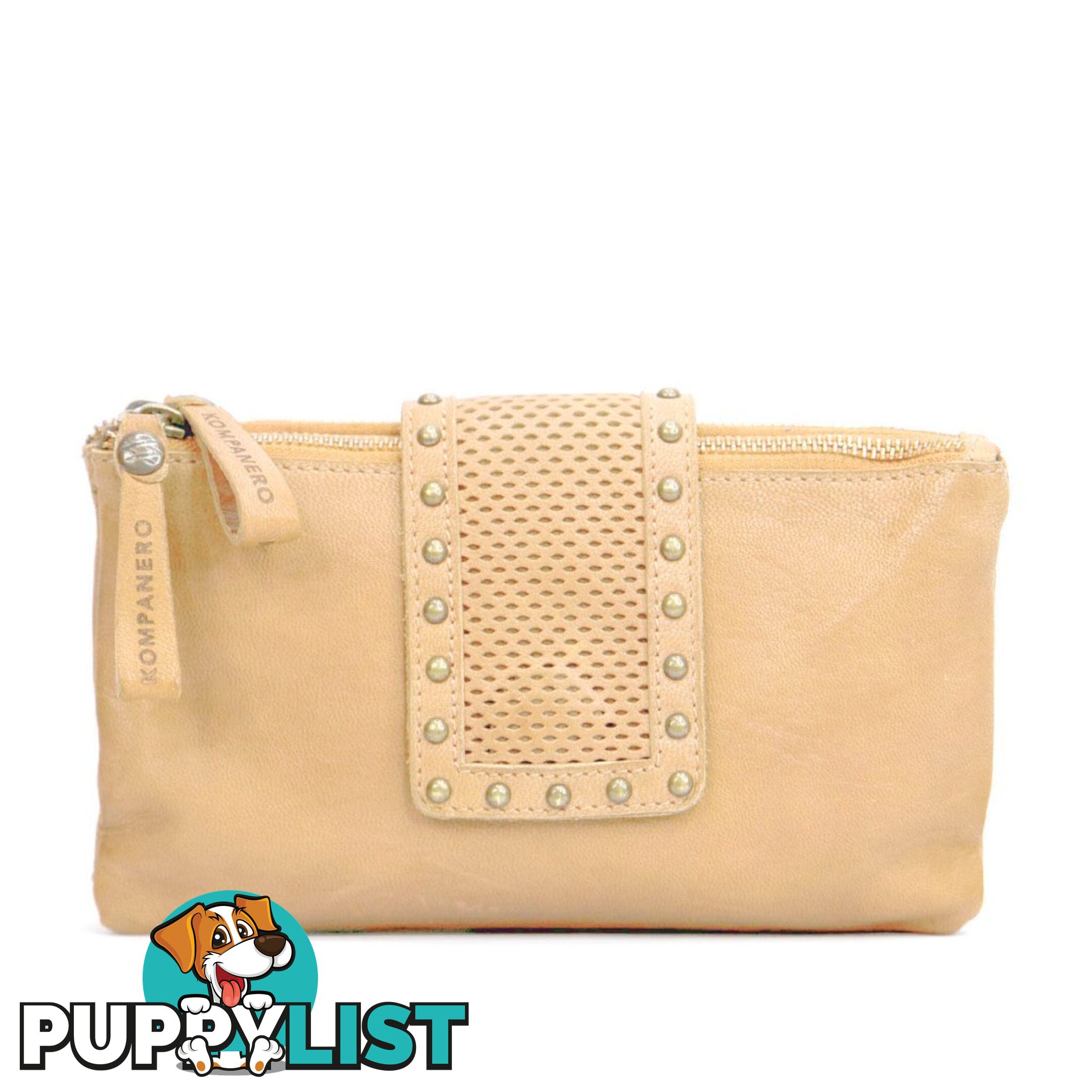 KOMPANERO Flair Taupe Crossbody Clutch