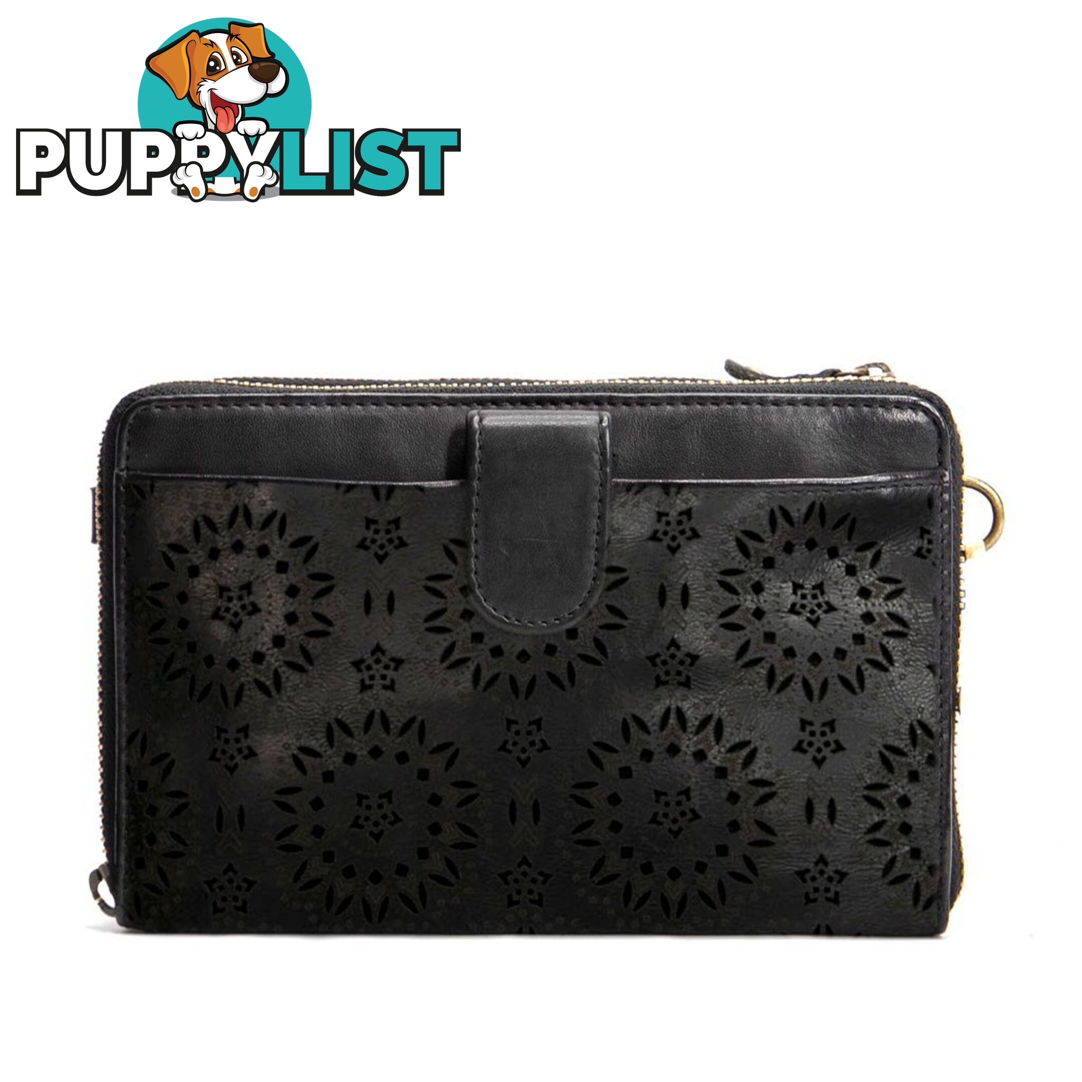 KOMPANERO Bibi Black Crossbody Clutch Wallet