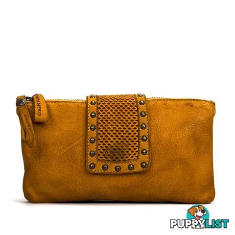 KOMPANERO Flair Mustard Crossbody Clutch