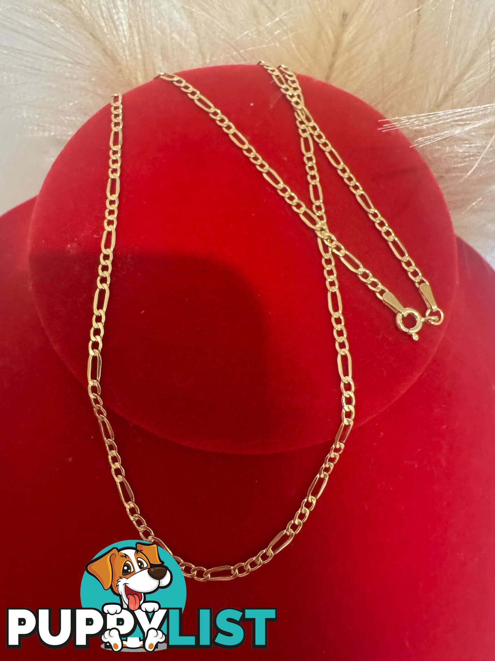 18k Figaro Authentic Gold Chain Au750