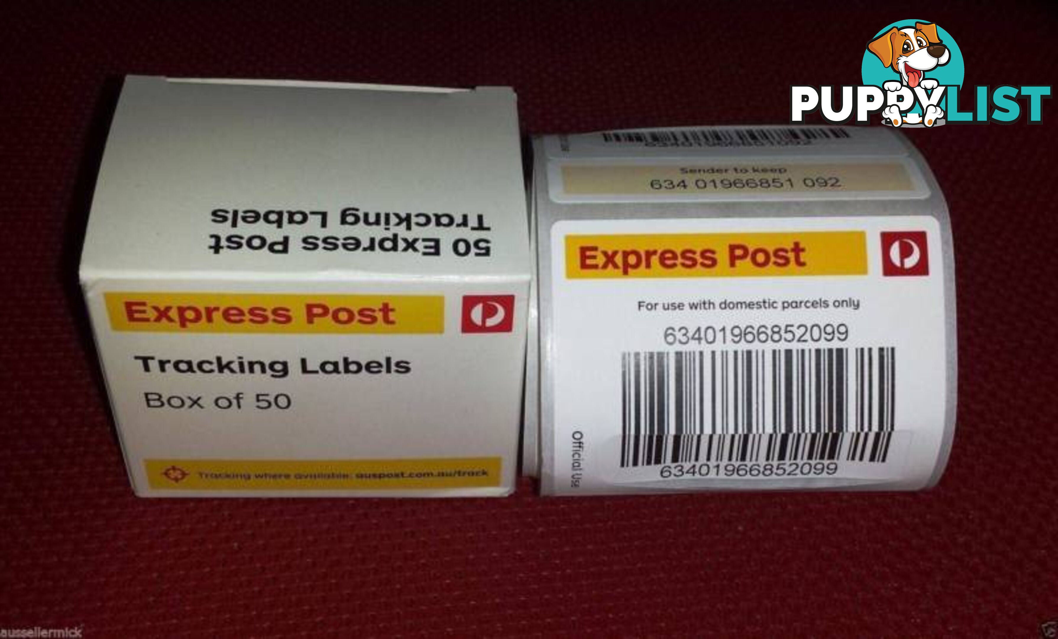 *50 Express post tracking labels. pickup 3168 or post FOR QUICK R