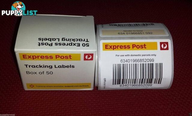 *50 Express post tracking labels. pickup 3168 or post FOR QUICK R