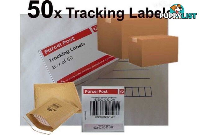 50 x AUSTRALIA POST TRACKING LABELS EBAY SALES POSTAGE