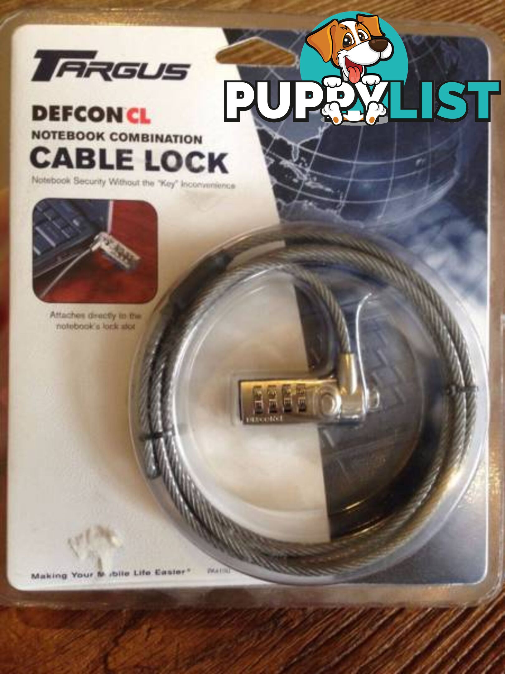 Targus 6.5' Defcon CL Laptop Cable Lock (PA410U) Security