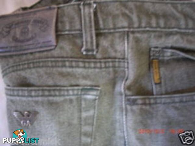 GIORGIO AMANI JEANS STONE WASHED KHAKI 33 INCH MADE IN ITALY