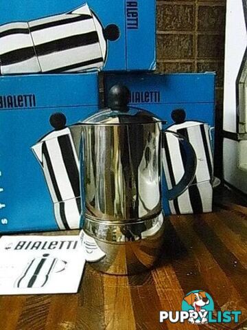 NEW BIALETTI ITALY 3TZ STAINLESS STEEL EXPRESSO 3 CUP MADE IN IT