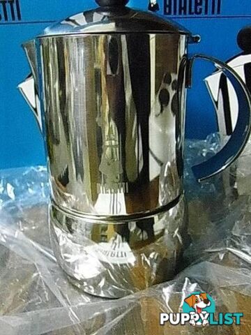 NEW BIALETTI ITALY 3TZ STAINLESS STEEL EXPRESSO 3 CUP MADE IN IT