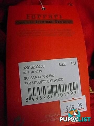 FERRARI CAP OFFICIAL LICENCED PRODUCT NEW WITH TAGS for quick r