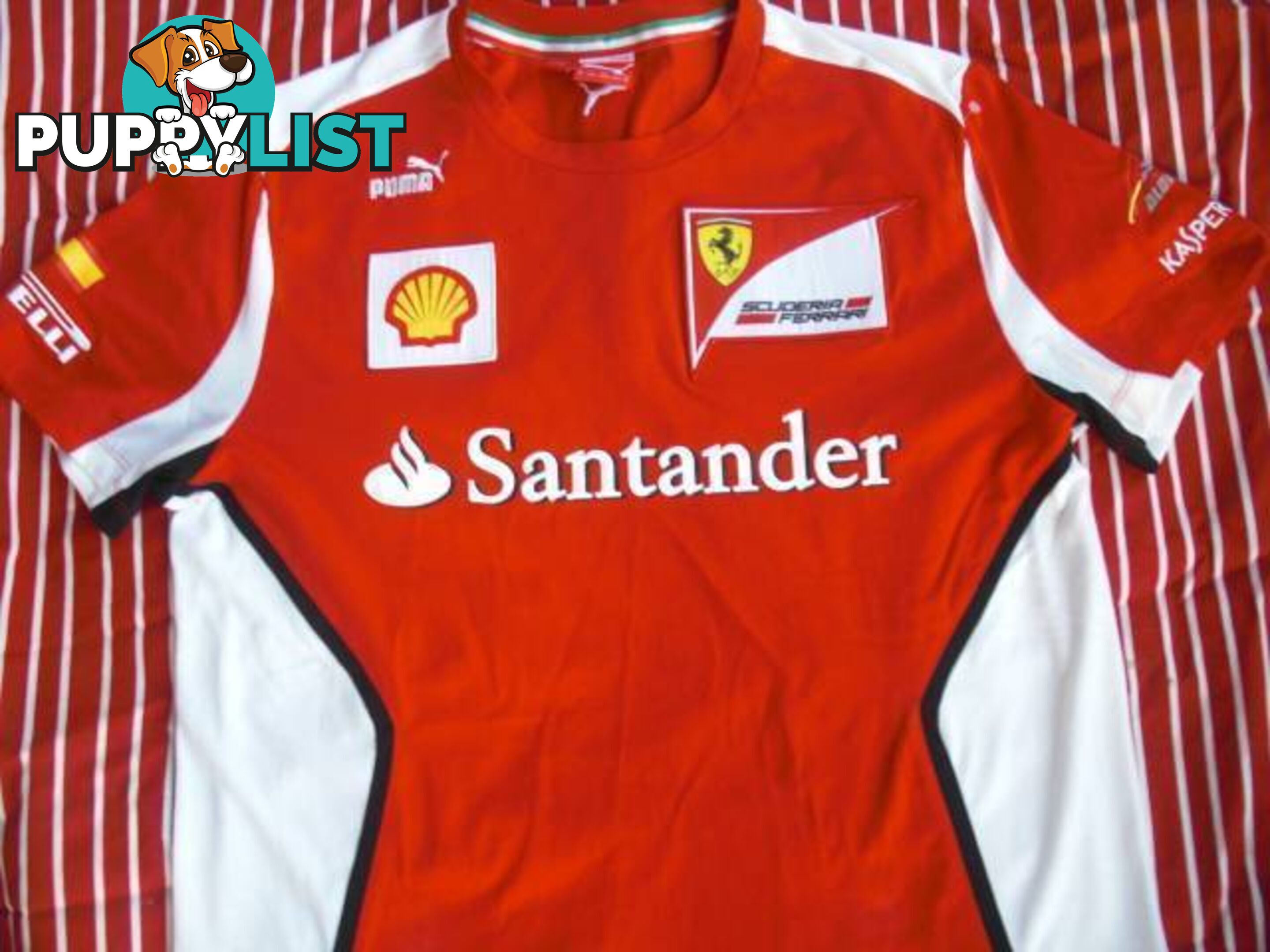 NEW SCUDERIA FERRARI F1 L/S PUMA SHIRT MENS SIZE LARGE