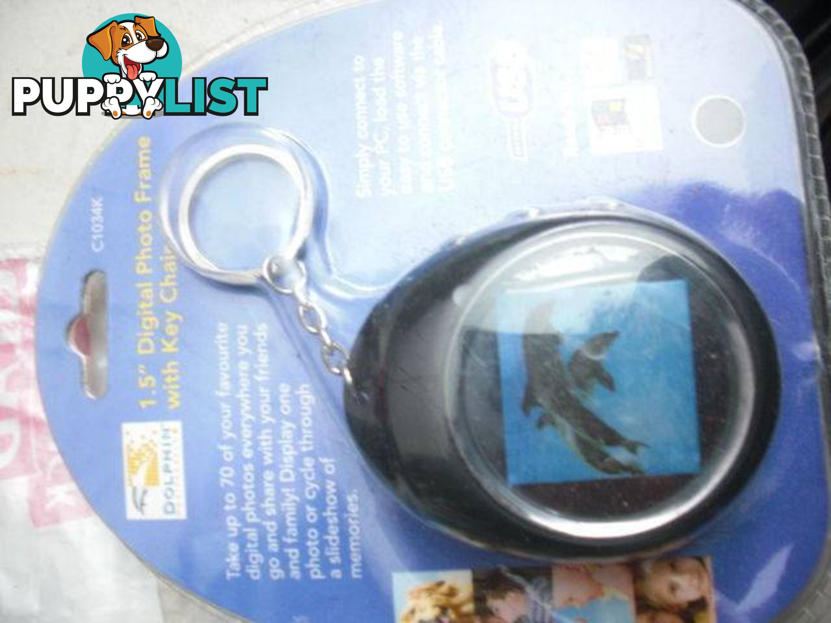 NEW 1.5 DIGITAL PHOTO PICTURE KEY FRAME RING CHAIN