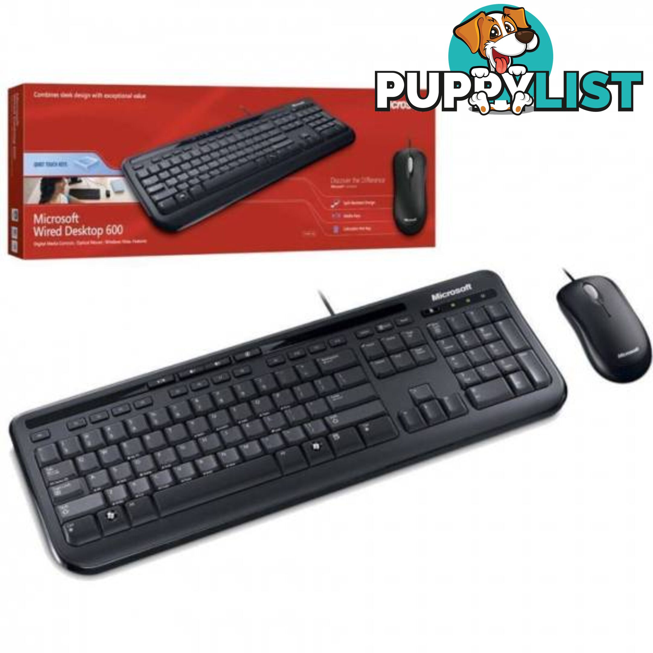 Microsoft 600 Wired Keyboard and Mouse Combo for Desktop Laptop O