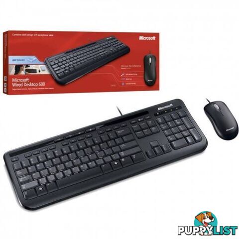 Microsoft 600 Wired Keyboard and Mouse Combo for Desktop Laptop O