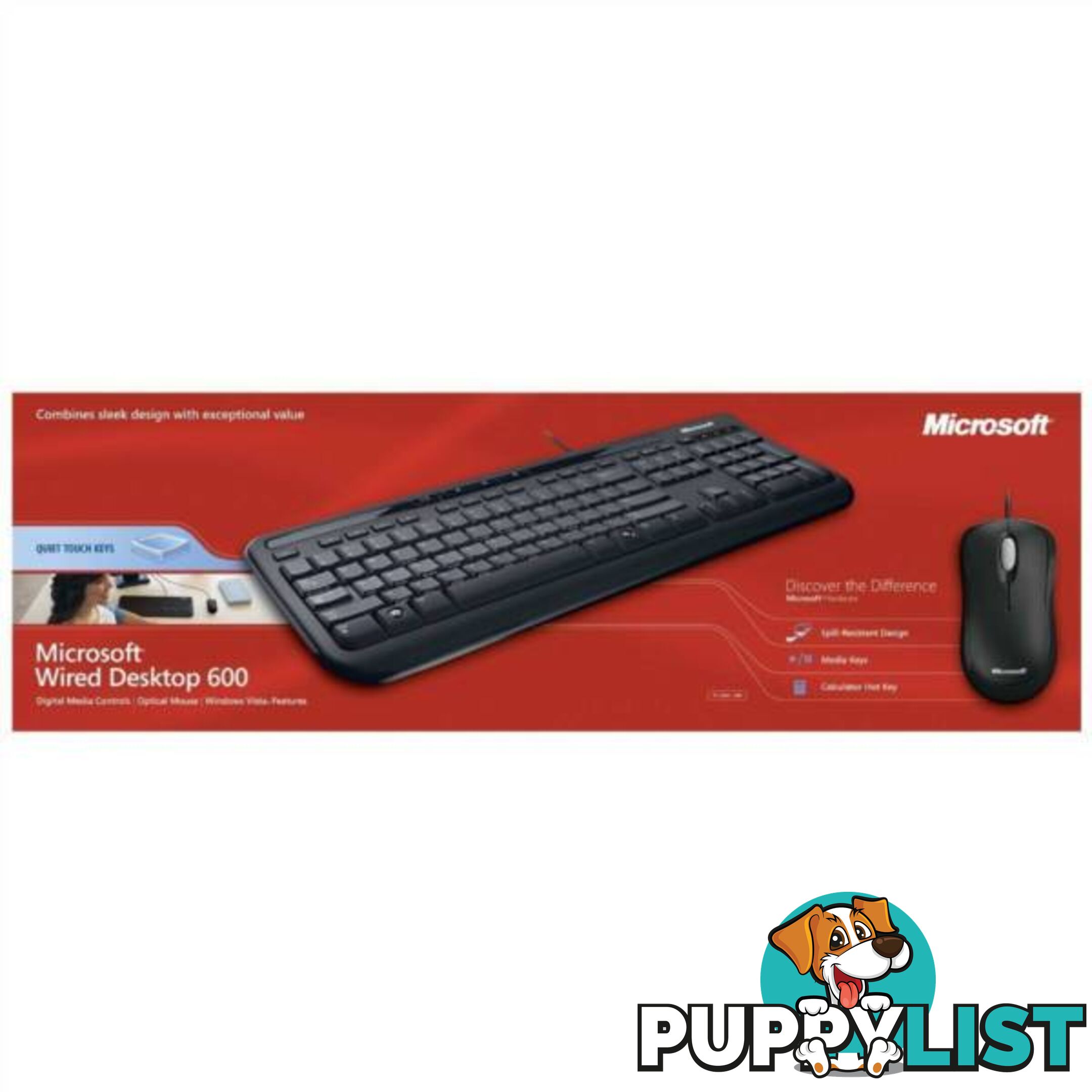 Microsoft 600 Wired Keyboard and Mouse Combo for Desktop Laptop O