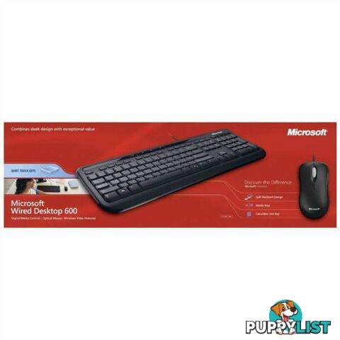 Microsoft 600 Wired Keyboard and Mouse Combo for Desktop Laptop O