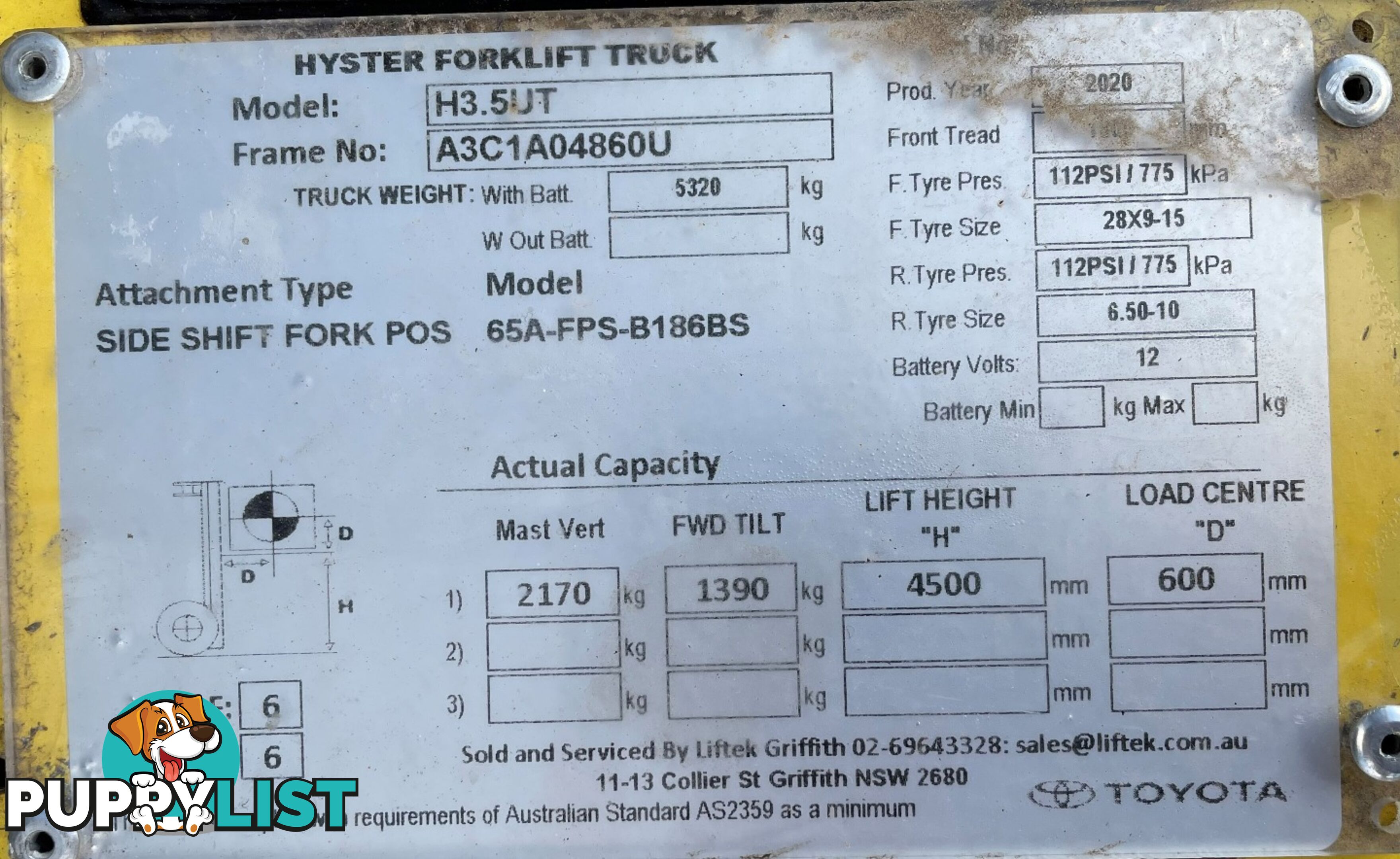 Used Hyster 3.5TON Forklift For Sale