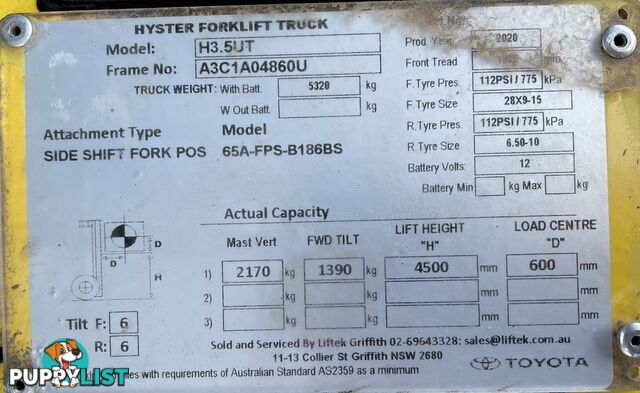 Used Hyster 3.5TON Forklift For Sale