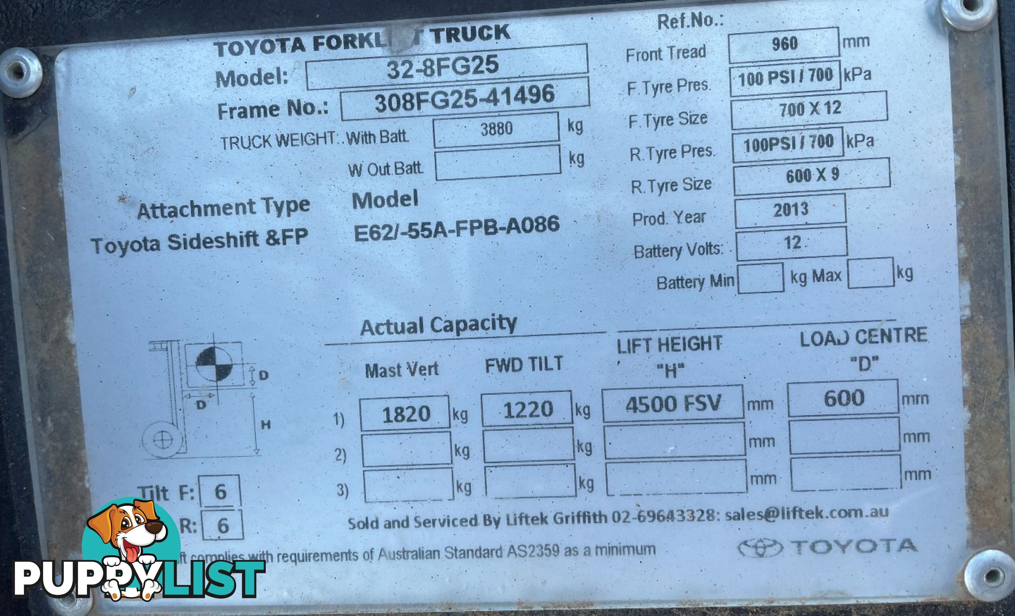 Used Toyota 2.5TON Forklift For Sale