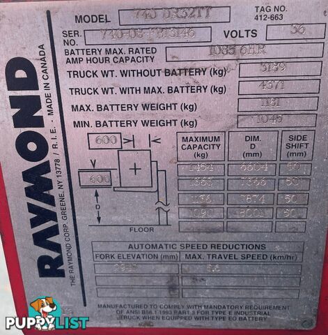 Used Raymond BT Reach Truck For Sale