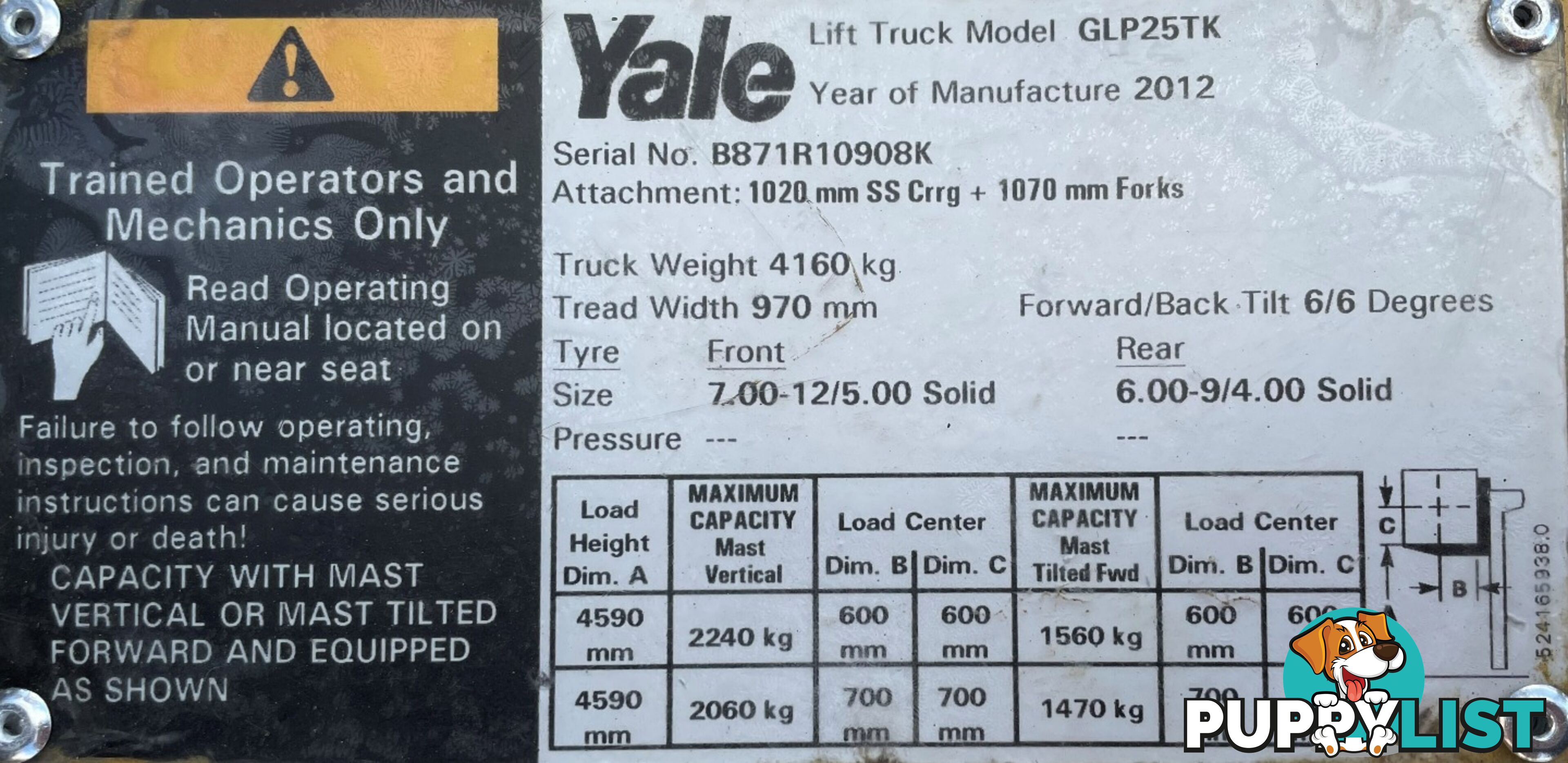 Used Yale 2.5TON Forklift For Sale