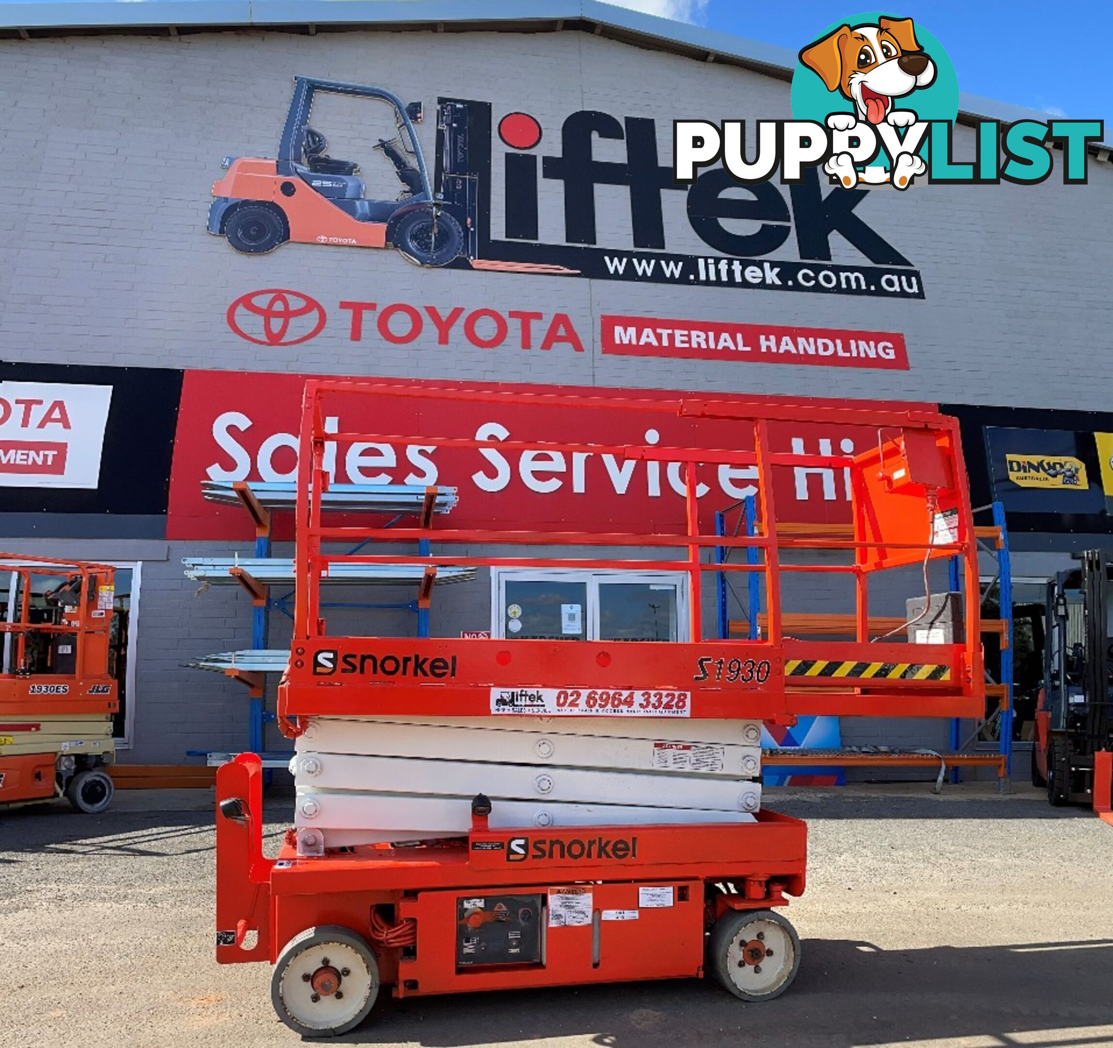 SNORKEL S1930 SCISSOR LIFT AND TRAILER PACKAGE