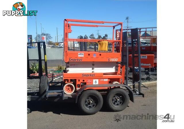 SNORKEL S1930 SCISSOR LIFT AND TRAILER PACKAGE