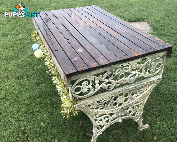 Vintage Outdoor Table and Benches x 2