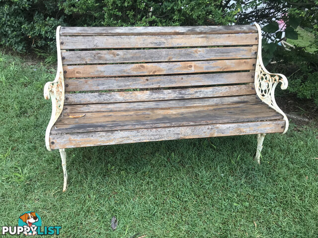 Vintage Outdoor Table and Benches x 2