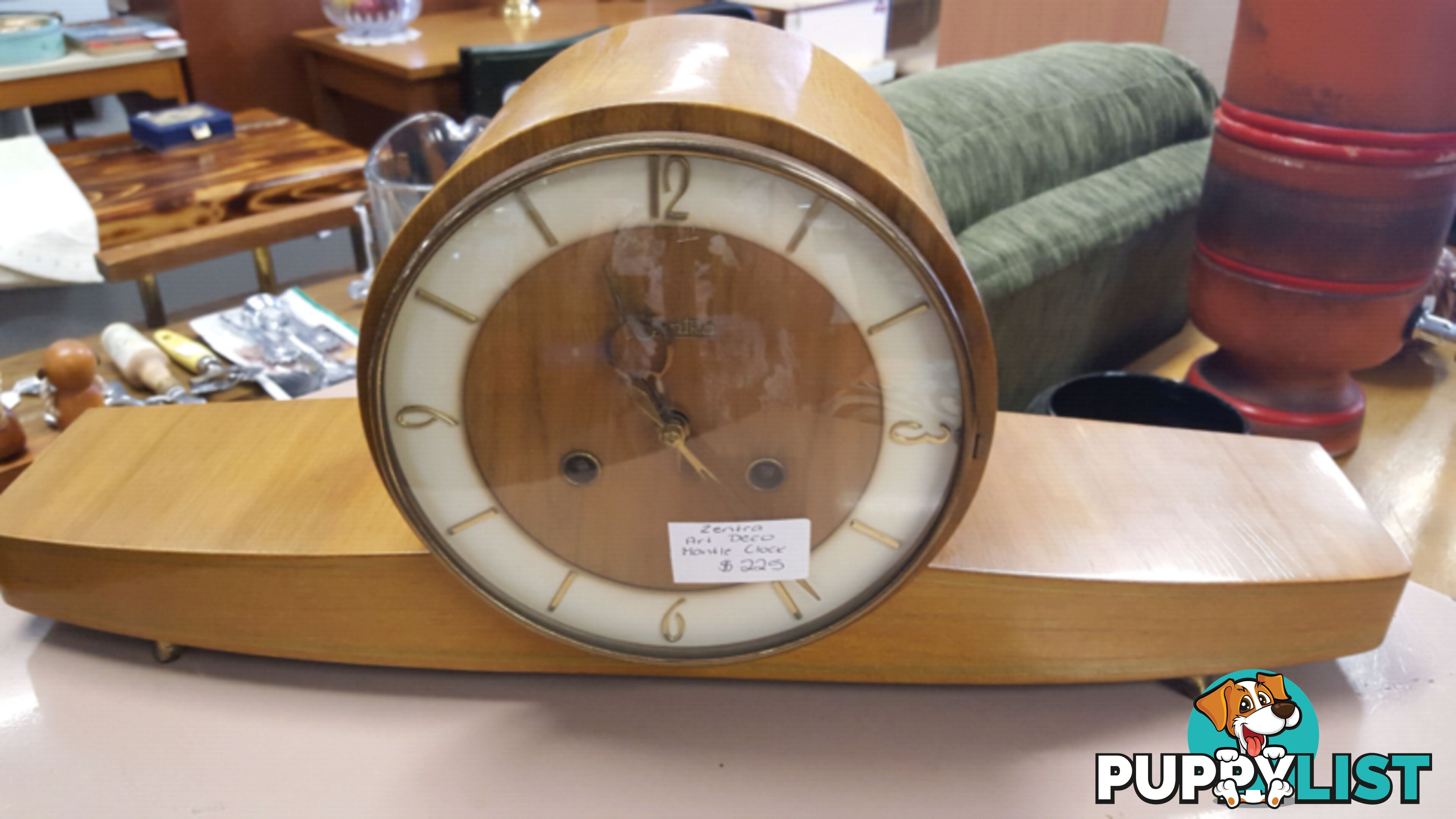 Zentra Art Deco Mantle Clock $225