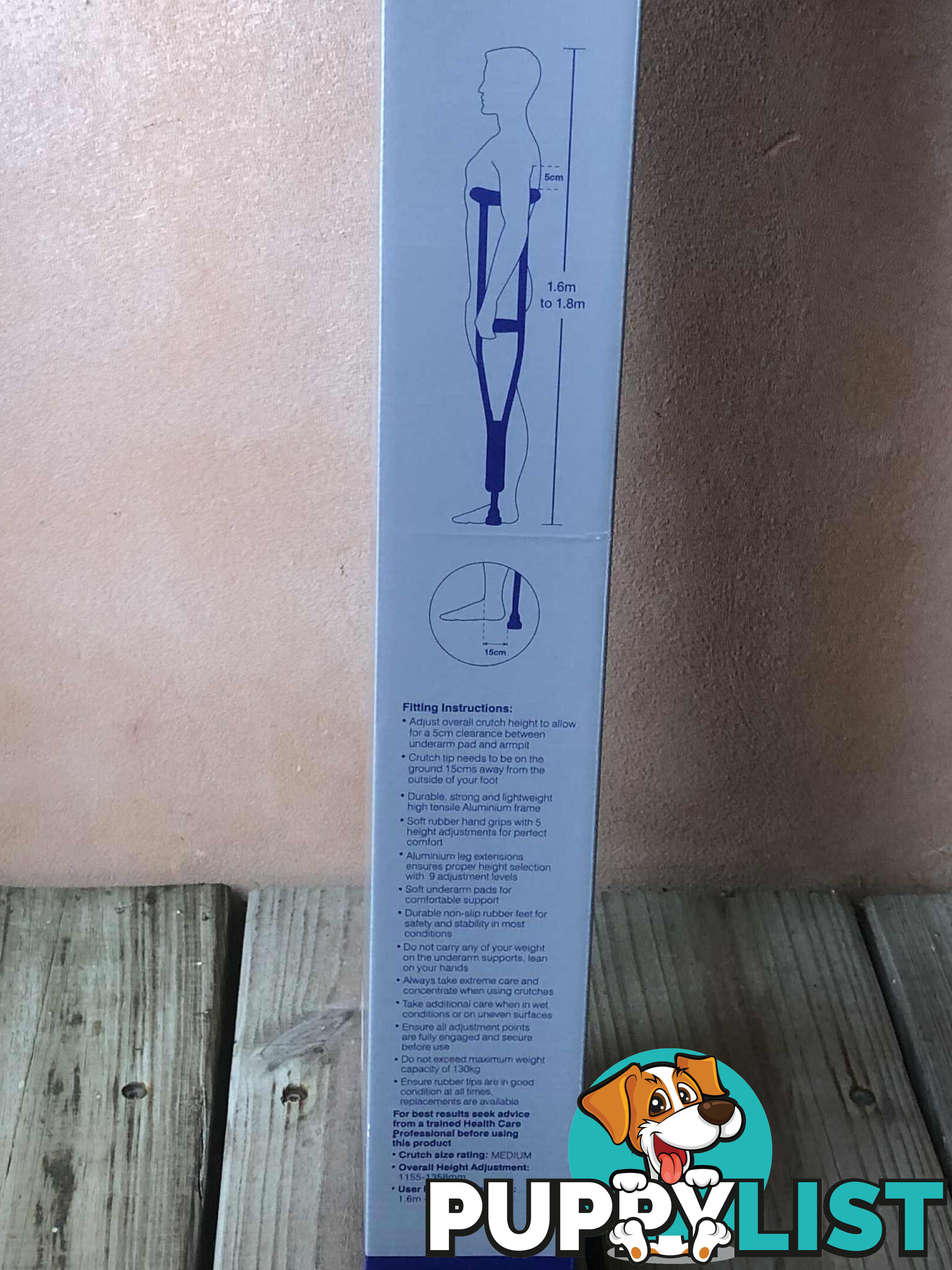 CRUTCHES (new) - Wagner, Aluminium, Under Arm, Size M